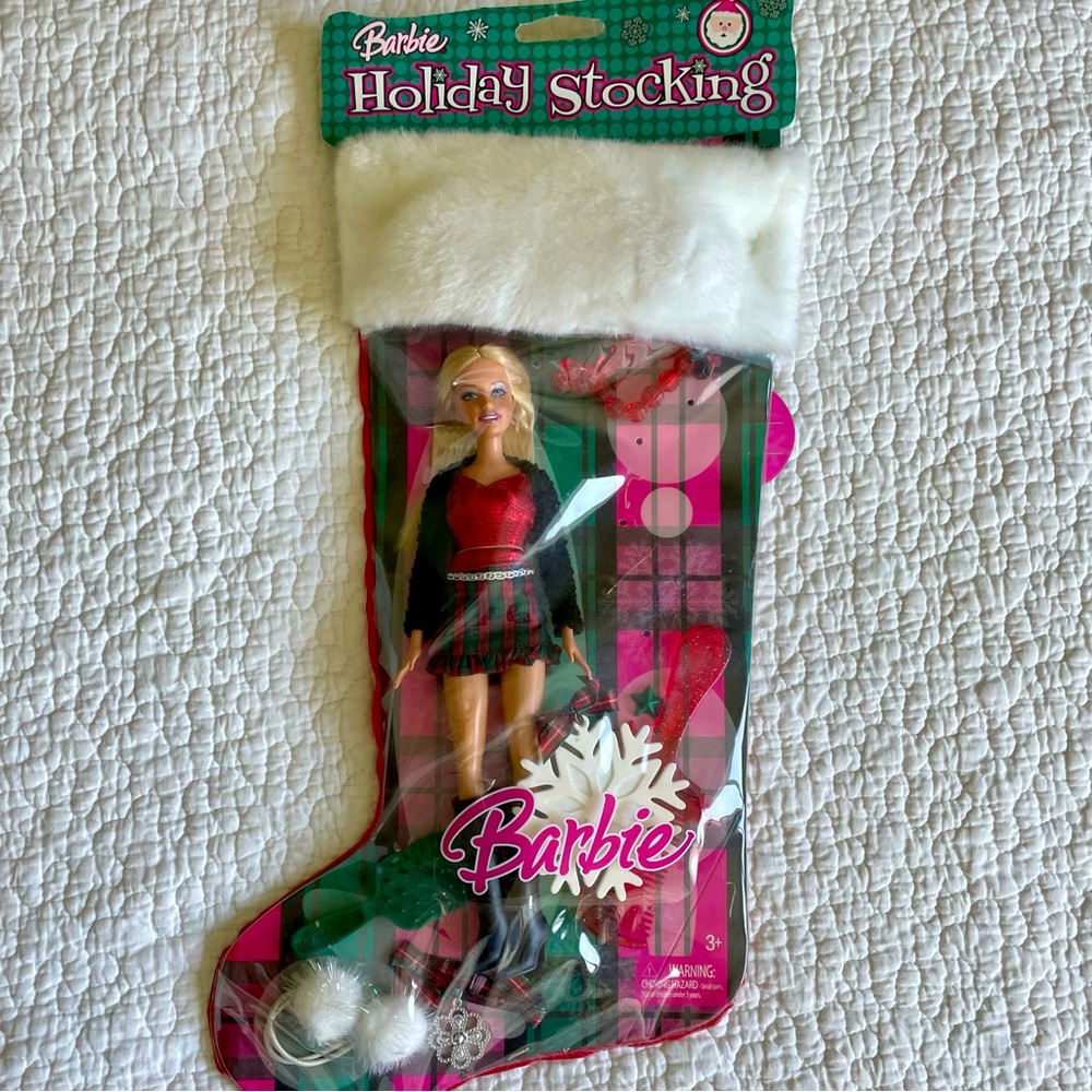 Vintage 2007 Barbie Holiday Stocking- New